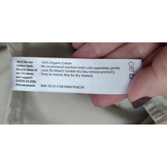 Eileen Fisher Button Front Coat Collared Jacket Tan Neutral Size M - Picture 8 of 9